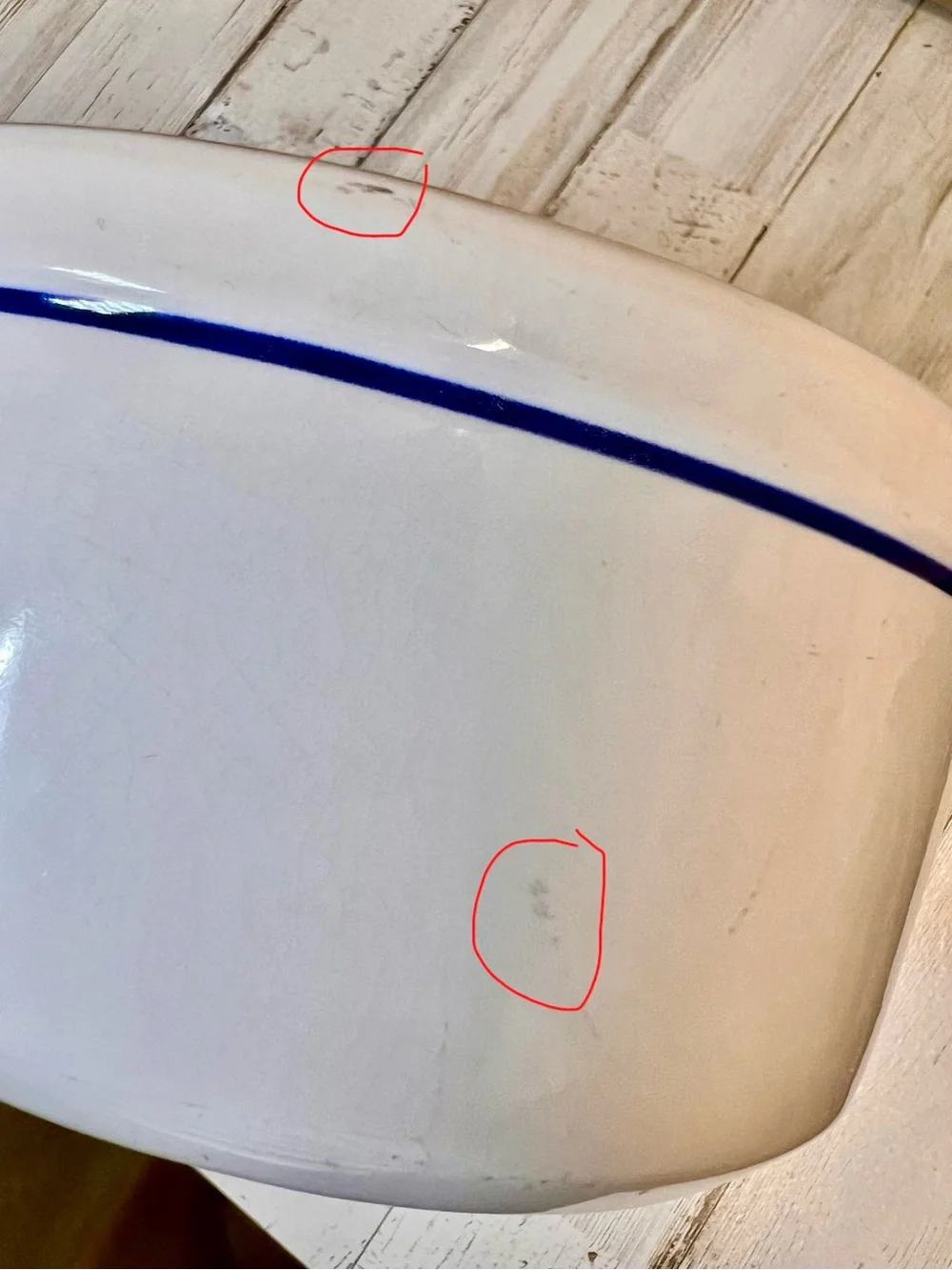 Clay Design TOP DOG Ceramic Dog Bowl White Blue Large Pet Food Water Dish